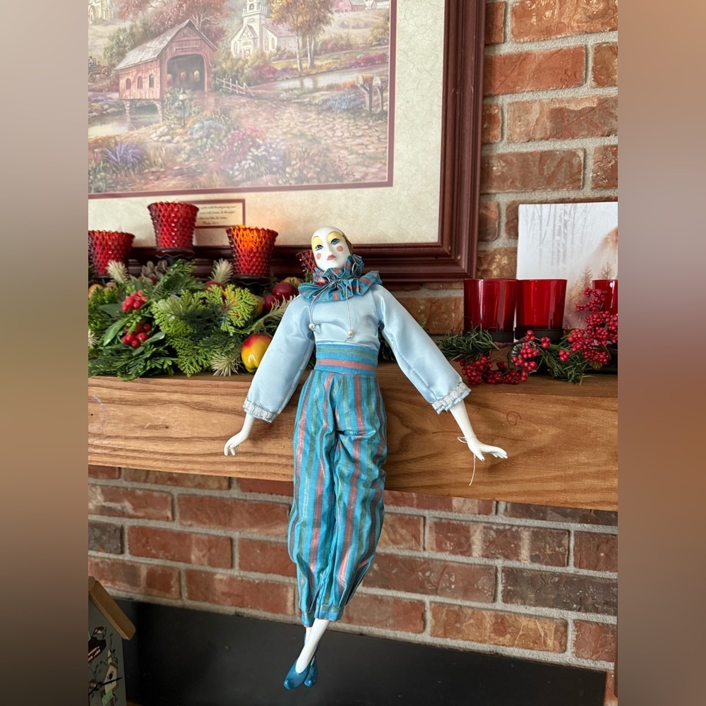 Rare Vintage Large Silvestri Starland Rococo Porcelain Creepy Clown